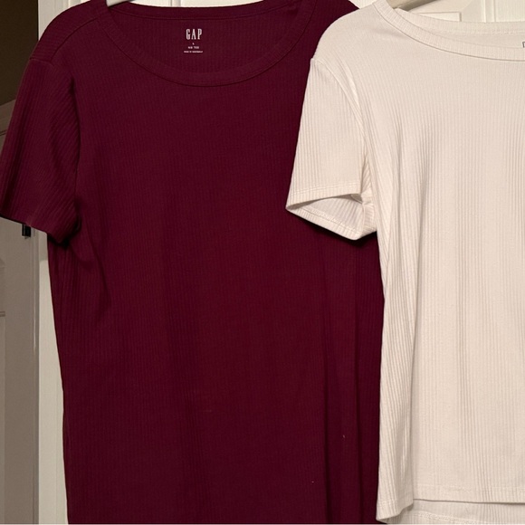 Gap Short Sleeve Ribbed Crewneck T Shirt Bundle Of 2 Women’s Size Large - Picture 3 of 9